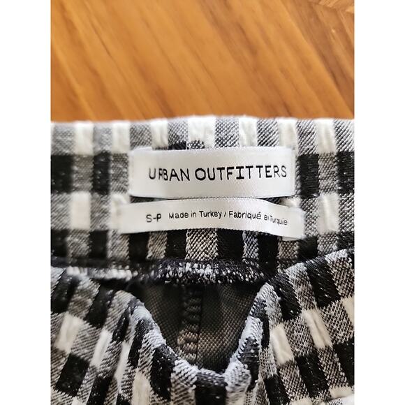 Urban Outfitters Pants Small Black White Gingham Cara High Waist Kick Flare - Picture 4 of 5